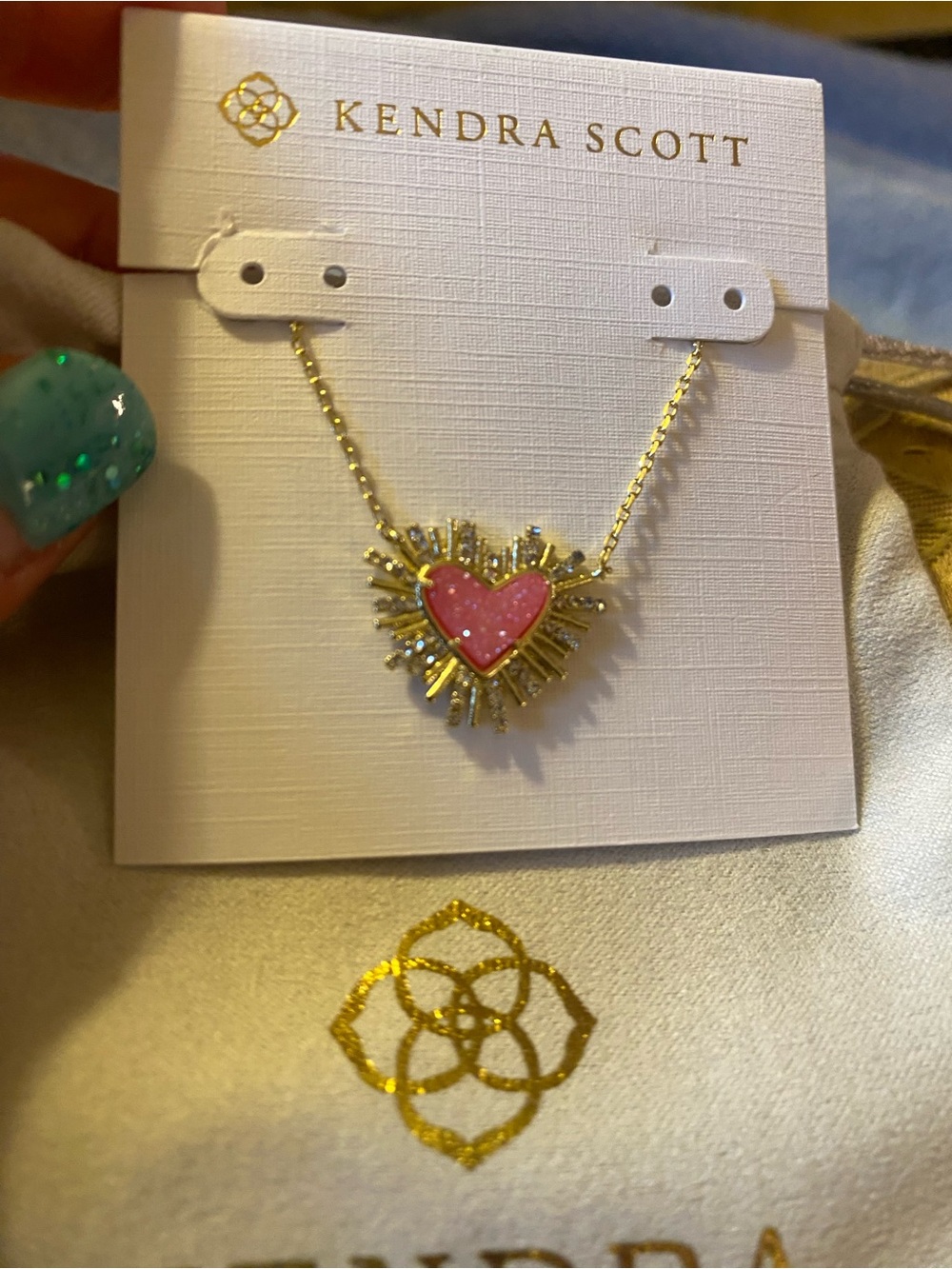Kendra Scott Dolly Parton Ari Heart Necklace 14 KT Gold over Brass 19” - Picture 2 of 5